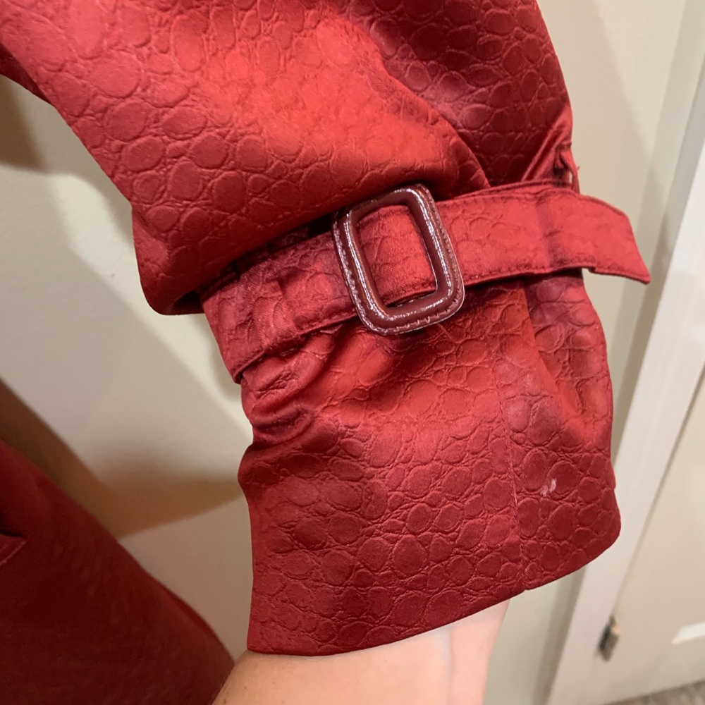 Vintage London Fog Burgundy Croc Trench 10 - Picture 4 of 15